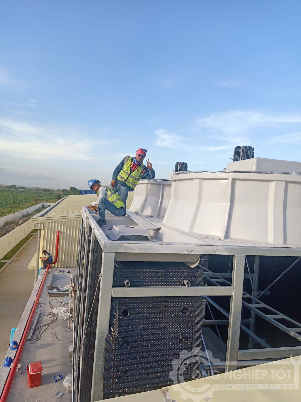 Công trình lắp đặt tháp giải nhiệt tại cần thơ